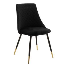 Καρέκλα Giselle pakoworld βελούδο μαύρο-πόδι μαύρο χρυσό |  Καρέκλες στο espiti