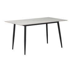 Τραπέζι Gustas pakoworld λευκό μαρμάρου sintered stone-μαύρο μέταλλο 120x60x75εκ |  Τραπέζια στο espiti