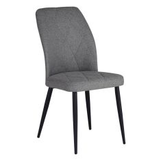 Καρέκλα Vika pakoworld γκρι-μπλε ύφασμα-πόδι μαύρο μέταλλο 48x58x90εκ |  Καρέκλες στο espiti