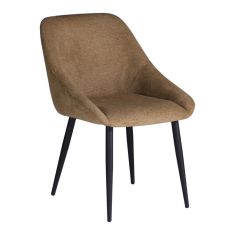 Καρέκλα Putos pakoworld μπεζ ύφασμα-πόδι μαύρο μέταλλο 56x63.5x82εκ |  Καρέκλες στο espiti