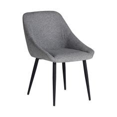 Καρέκλα Putos pakoworld ανοιχτό γκρι ύφασμα-πόδι μαύρο μέταλλο 56x63.5x82εκ |  Καρέκλες στο espiti