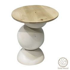 Βοηθητικό τραπέζι Sedra Inart white wash-φυσικό μασίφ mango ξύλο Φ38x44εκ |  Τραπεζάκια βοηθητικά στο espiti