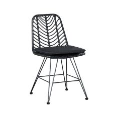 Καρέκλα κήπου Naoki pakoworld με μαξιλάρι pe μαύρο-μέταλλο μαύρο πόδι 44x58x82εκ |  Καναπέδες - Καρέκλες  στο espiti