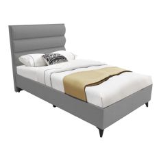 Κρεβάτι μονό Luxe pakoworld με αποθηκευτικό χώρο γκρι ύφασμα 120x200εκ |  Κρεβάτια στο espiti