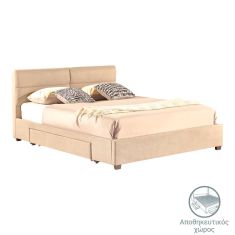 Κρεβάτι διπλό Anay pakoworld με συρτάρι ύφασμα μπεζ 160x200εκ |  Κρεβάτια στο espiti