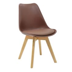 Καρέκλα Gaston pakoworld PP-PU καφέ-φυσικό πόδι 53.5x48.5x83εκ |  Καρέκλες στο espiti