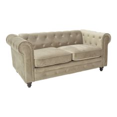 Kαναπές διθέσιος Incredible pakoworld τύπου Chesterfield βελούδο μπεζ 160x84x67εκ |  Καναπέδες στο espiti