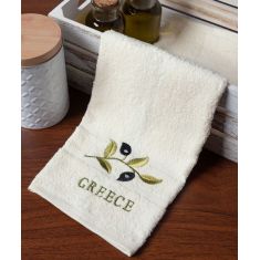 Πετσέτα Προσώπου ( 50cm x 100cm ) Ivory με Κλαδί GREECE 5206978160981 SilkFashion |  Πετσέτες Κουζίνας στο espiti