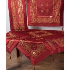 Σετ 7 τεμαχίων (85cm x 85cm, 40cm x 110cm, 130cm x 130cm, 2x45cm x 45cm, 2x55cm x 55cm) 703 ΧΝ-30 Μπορντώ 5206978106170 SilkFashion |  Καρέ στο espiti