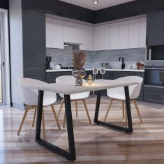 Τραπέζι Atlanta Λευκό-Μαύρο 160x80x77cm AlphaB2B |  Τραπέζια στο espiti