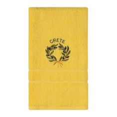 Πετσέτα Προσώπου (50cm x 100cm) Κίτρινο με Στεφάνι ΚΡΗΤΗ 5206978159497 SilkFashion |  Πετσέτες Κουζίνας στο espiti
