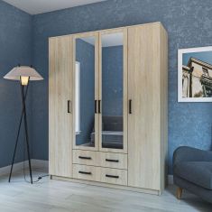 Ντουλάπα Τετράφυλλη Simple 4D2D Σονόμα 160x52x205cm AlphaB2B |  Ντουλάπες ρούχων στο espiti