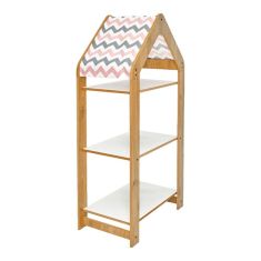 Ραφιέρα Montessori Zoilen I pakoworld λευκό-φυσικό-ροζ mdf 50x30x100εκ |  Επιπλα στο espiti