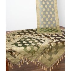 Σετ 4 τεμαχίων (110cm x 110cm, 50cm x 140cm,2x50cm x 50cm) AKB-301 Πράσινο 5206978162442 SilkFashion |  Καρέ στο espiti