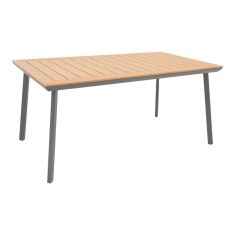 Τραπέζι Griffith pakoworld μαύρο αλουμίνιο και plywood σε φυσική απόχρωση 160x80x74εκ |  Τραπέζια κήπου στο espiti