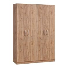 Ντουλάπα ρούχων τετράφυλλη Jonar I pakoworld χρώμα oak 120x42x180εκ |  Ντουλάπες ρούχων στο espiti