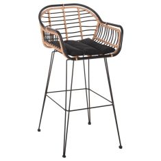 ΣΚΑΜΠΟ ΜΠΑΡ ALLEGRA HM5690.11 ΜΕΤΑΛΛΟ&ΜΑΞΙΛΑΡΙ ΜΑΥΡΟ-WICKER ΜΠΕΖ 55x54x108Υεκ. |  Σκαμπώ κήπου στο espiti
