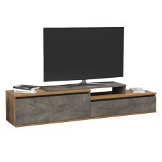 ΕΠΙΠΛΟ TV LEIS HM18186 ΜΕΛΑΜΙΝΗ ΣΕ ΦΥΣΙΚΟ ΞΥΛΟΥ & ΟΨΗ ΓΚΡΙ ΜΑΡΜΑΡΟ 180x35x42Υεκ. |  Έπιπλα τηλεόρασης στο espiti