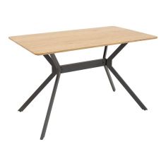 Τραπέζι Nerelis pakoworld φυσικό mdf και πόδι μαύρο μέταλλο 120x70x75εκ |  Τραπέζια στο espiti