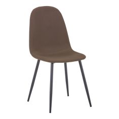 Καρέκλα Bella pakoworld καφέ ύφασμα-πόδι μαύρο μέταλλο 43x52x88εκ |  Καρέκλες στο espiti