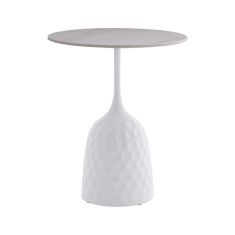 Βοηθητικό τραπέζι Kousien Inart λευκό sintered stone Φ50x60εκ |  Τραπεζάκια βοηθητικά στο espiti
