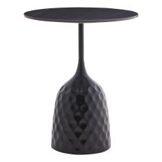 Βοηθητικό τραπέζι Kousien Inart μαύρο sintered stone Φ50x60εκ |  Τραπεζάκια βοηθητικά στο espiti