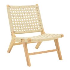 Πολυθρόνα Polisin pakoworld σχοινί-rubberwood σε φυσική απόχρωση 55x80x77εκ |  Καρέκλες στο espiti