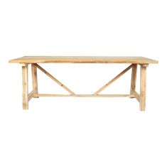Τραπέζι Luxous pakoworld teak ξύλο σε φυσική απόχρωση 220x100x78εκ |  Τραπέζια στο espiti