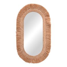 Καθρέπτης Bohnile Inart sisal σε φυσικό χρώμα 70x4x120εκ |  Καθρέπτες στο espiti