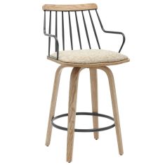 ΣΚΑΜΠΟ ΜΠΑΡ JUDI HM9985.01 WHITE WASH Κ.Π.-ΜΑΥΡΟ ΜΕΤΑΛΛΟ-ΜΠΕΖ ΥΦΑΣΜΑ 48x52x92Υεκ |  Σκαμπώ μπαρ στο espiti