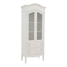 Βιτρίνα Pazlen Inart mdf σε λευκή αντικέ απόχρωση 74.5x39x190εκ |  Βιτρίνες - Έπιπλα εισόδου στο espiti