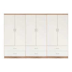 ΝΤΟΥΛΑΠΑ 6ΦΥΛΛΗ REINA ME 6 ΣΥΡΤΑΡΙΑ HM21060.06 ΜΕΛΑΜΙΝΗ ΣΕ ΛΕΥΚΟ-ΣΟΝΑΜΑ 240x42x181Υεκ |  Ντουλάπες ρούχων στο espiti