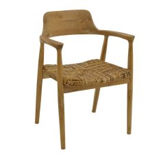 Πολυθρόνα Denverone pakoworld φυσικό teak ξύλο και ψάθα 57x54x79εκ |  Πολυθρόνες τραπεζαρίας στο espiti