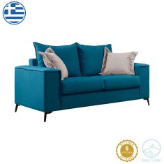 Καναπές Verona pakoworld 2θέσιος πετρόλ ύφασμα με μαξιλάρια σε μπεζ απόχρωση 173x93x100εκ |  Κατόπιν Παραγγελίας στο espiti