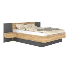 Κρεβάτι διπλό Kantri pakoworld σε sonoma - γκρι απόχρωση 160x200εκ |  Κρεβάτια στο espiti