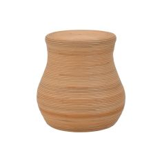 Σκαμπό Bulaten Inart rattan σε φυσική απόχρωση Φ45x45εκ |  Σκαμπώ στο espiti