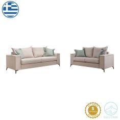 Σετ σαλονιού 2τεμ Verona pakoworld κρεμ ύφασμα με μαξιλάρια σε μέντα απόχρωση |  Κατόπιν Παραγγελίας στο espiti