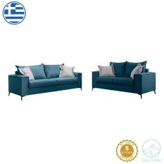 Σετ σαλονιού 2τεμ Verona pakoworld μπλε ύφασμα με μαξιλάρια σε απόχρωση ανοιχτό γκρι |  Κατόπιν Παραγγελίας στο espiti