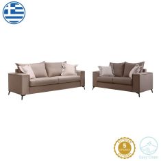Σετ σαλονιού 2τεμ Verona pakoworld μόκα ύφασμα με μαξιλάρια σε κρεμ απόχρωση |  Κατόπιν Παραγγελίας στο espiti