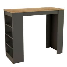 Τραπέζι μπαρ Birma pakoworld σε oak-ανθρακί απόχρωση 120x51.5x102εκ |  Τραπέζια στο espiti
