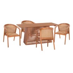 ΣΕΤ ΤΡΑΠΕΖΑΡΙΑΣ 5ΤΜΧ RENLY HM21078.02 ΟΡΘΟΓΩΝΙΟ ΤΡΑΠΕΖΙ & 4 ΚΑΡΕΚΛΕΣ |  Σετ τραπεζαρίες στο espiti
