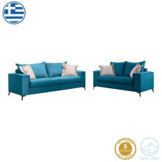 Σετ σαλονιού 2τεμ Verona pakoworld πετρόλ ύφασμα με μαξιλάρια σε μπεζ απόχρωση |  Κατόπιν Παραγγελίας στο espiti