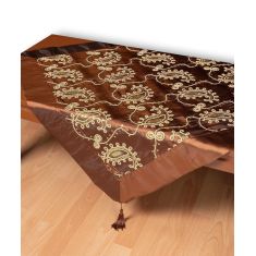 Σατέν τραπεζοκαρέ 1028 (130cm x 130cm) καφέ   5206978167027 SilkFashion |  Τραπεζομάντηλα στο espiti
