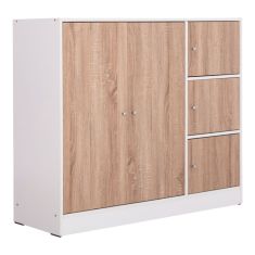 ΝΤΟΥΛΑΠΙ ΜΕ 4 ΑΠΟΘ.ΧΩΡΟΥΣ MATIN HM2480.01 SONAMA OAK-ΛΕΥΚΗ ΜΕΛΑΜΙΝΗ 117x39,5x99,5Υεκ |  Ντουλάπες ρούχων στο espiti