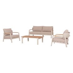 ΣΕΤ ΣΑΛΟΝΙ ΕΞ.ΧΩΡΟΥ 4ΤΜΧ ELARA HM6195.05 ΜΠΕΖ ΑΛΟΥΜΙΝΙΟ & OLEFIN-TEAK ΦΥΣΙΚΟ |  Σαλόνια κήπου στο espiti