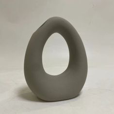 ΕΠΙΤΡΑΠΕΖΙΟ ΚΕΡΑΜΙΚΟ ΔΙΑΚΟΣΜΗΤΙΚΟ ELLIPTO HM4644.03 ΓΚΡΙ ΜΑΤ 16,5x9x20Υεκ |  Επιπλα στο espiti