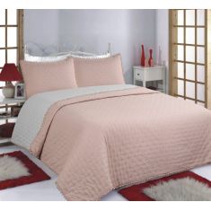 ΚΟΥΒΕΡΛΙ σετ (220cm x 240cm +2x50cm x 70cm) PON-PON pink/grey 5206978074752 SilkFashion |  Κουβερλί Υπέρδιπλα στο espiti