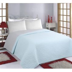 ΚΟΥΒΕΡΛΙ σετ (170cm x 240cm) WAVES sky blue/ grey 5206978074929 SilkFashion |  Κουβερλί Υπέρδιπλα στο espiti