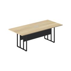 Τραπέζι συνεδριάσεων Lotus pakoworld μέταλλο-ξύλο σε oak-σκούρο γκρι 200x100x75εκ |  Γραφεία στο espiti