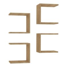 Ραφιέρα τοίχου Perari pakoworld 4τεμ.σε oak  απόχρωση 30x19.6x30εκ |  Ραφιέρες τοίχου στο espiti